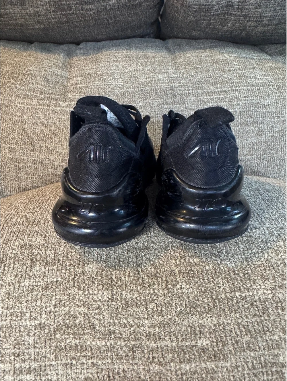Nike Air Max 270 Triple Black Kids Sneakers Sz 13C AO2372-006